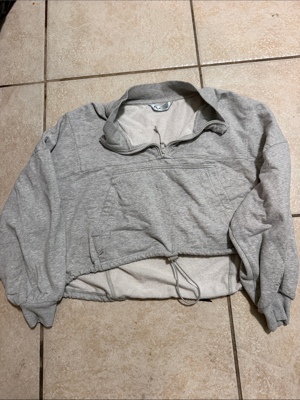 Women's Gray Quarter-Zip Pullover Sweatshirt